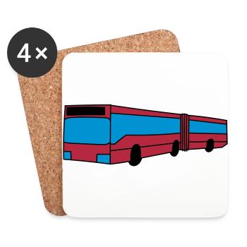 Bus - Untersetzer (4er-Set) - Weiß - Vorne