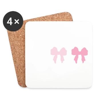 Ballet idée cadeau ruban rose silhouette - Dessous de verre (lot de 4) - blanc - Devant