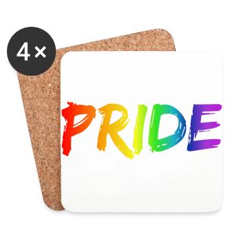 Pride, Lgbt gay pride - Dessous de verre (lot de 4) - blanc - Devant