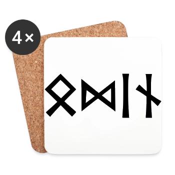 Odin in runes - Coasters (set of 4) - white - Front