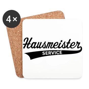 Hausmeister Service (Facility Manager / Hauswart) - Untersetzer (4er-Set) - Weiß - Vorne