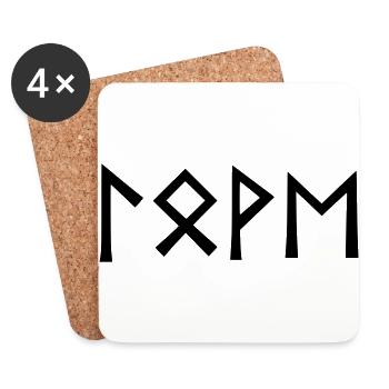 Love - rune script - Coasters (set of 4) - white - Front