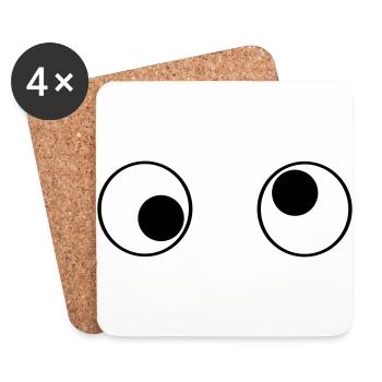 Yeux funny - Dessous de verre (lot de 4) - blanc - Devant
