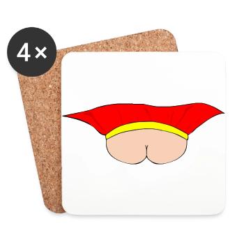 Flying Bum (face on) - no text - Coasters (set of 4) - white - Front