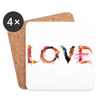 Love - Untersetzer (4er-Set) - Weiß - Vorne