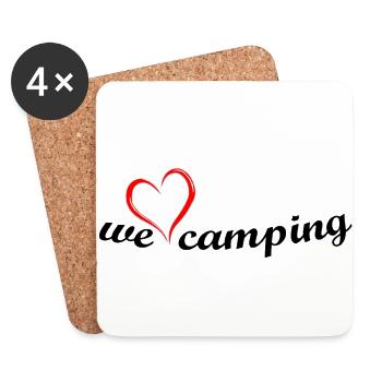 we love Camping - Untersetzer (4er-Set) - Weiß - Vorne