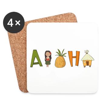 aloha - Untersetzer (4er-Set) - Weiß - Vorne