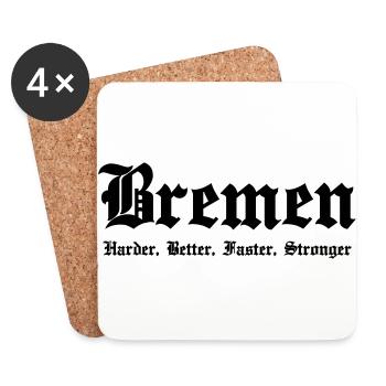 Bremen Harder Better Faster Stronger - Untersetzer (4er-Set) - Weiß - Vorne