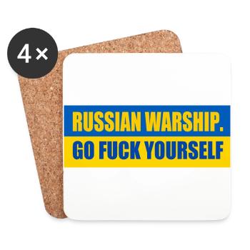 russian warship go f yourself - Untersetzer (4er-Set) - Weiß - Vorne