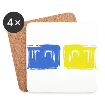 free ukraine blue yellow slava ukraini zelenskyi - Coasters (set of 4) - white - Front