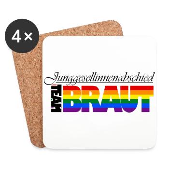 TEAM:BRAUT (Pride-Version) - Untersetzer (4er-Set) - Weiß - Vorne