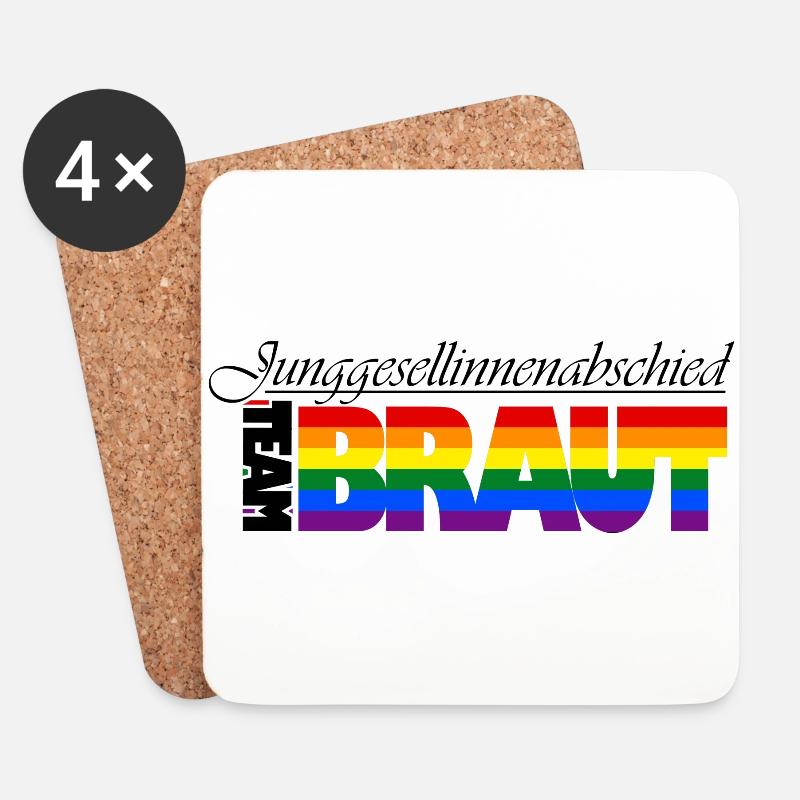 TEAM:BRAUT (Pride-Version) - Untersetzer (4er-Set) - Weiß
