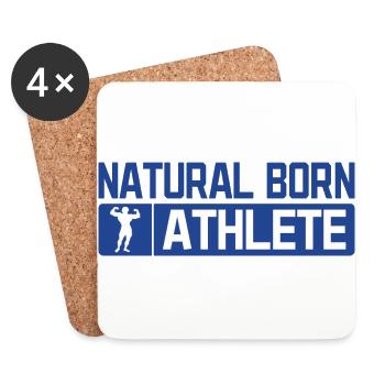 Natural Born Athlete - Coasters (set of 4) - white - Front