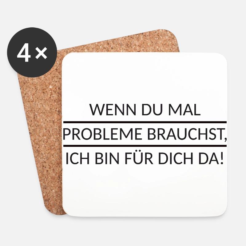 Lustiger Spruch Probleme Misanthrop - Untersetzer (4er-Set) - Weiß