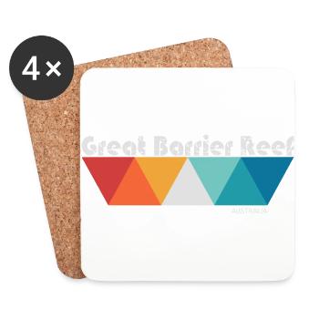 GREAT BARRIER REEF - Australia - Coasters (set of 4) - white - Front