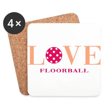Floorballer Floorball-Love - Coasters (set of 4) - white - Front