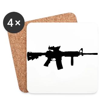m4a1 - Dessous de verre (lot de 4) - blanc - Devant