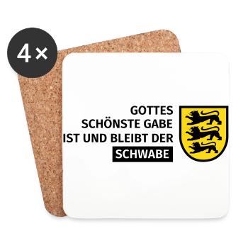 Gottes schönste Gabe ist und bleibt der Schwabe - Untersetzer (4er-Set) - Weiß - Vorne