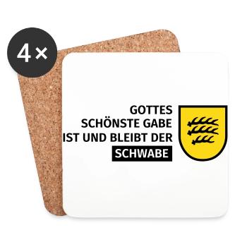 Gottes schönste Gabe ist und bleibt der Schwabe - Untersetzer (4er-Set) - Weiß - Vorne