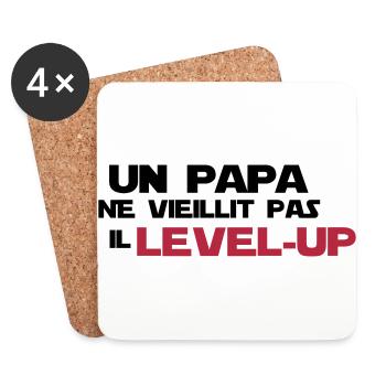 un papa ne vieillit pas,citations,geek,gaming - Dessous de verre (lot de 4) - blanc - Devant