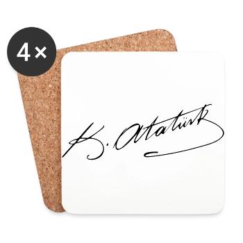 Signature of Mustafa Kemal Atatuerk - Coasters (set of 4) - white - Front