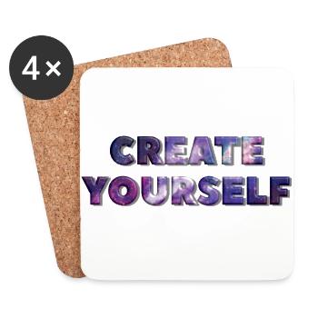 CREATE YOURSELF UNIVERSE - Untersetzer (4er-Set) - Weiß - Vorne