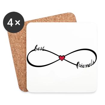 best friends forever BFF best friends Infinity 8 - Coasters (set of 4) - white - Front