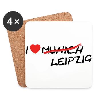 Leipzig ist das neue Munich / Bayern / Geschenk - Untersetzer (4er-Set) - Weiß - Vorne