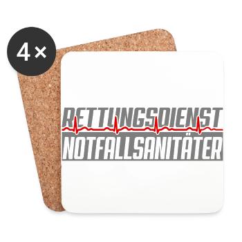Notfallsanitäter EKG - Untersetzer (4er-Set) - Weiß - Vorne