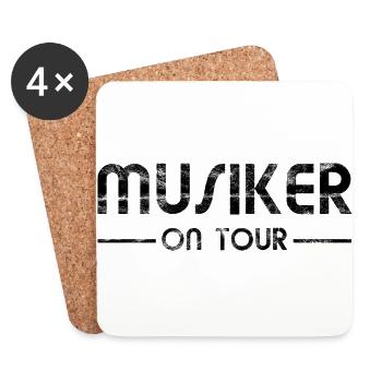 Musik Music - Musiker On Tour - Untersetzer (4er-Set) - Weiß - Vorne