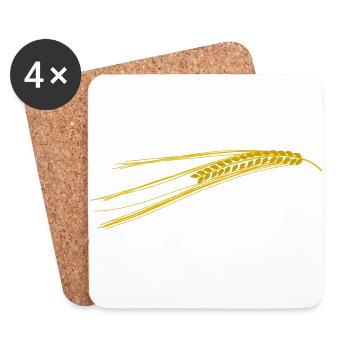 cereals corn cereal wheat wheat veggie gemuese v - Coasters (set of 4) - white - Front