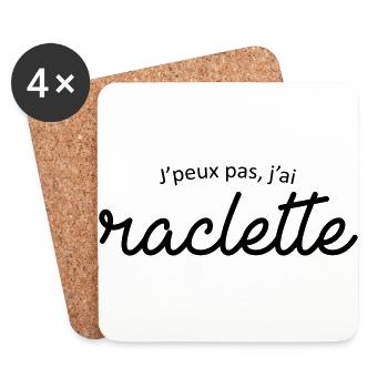 Je peux pas j'ai raclette - Dessous de verre (lot de 4) - blanc - Devant