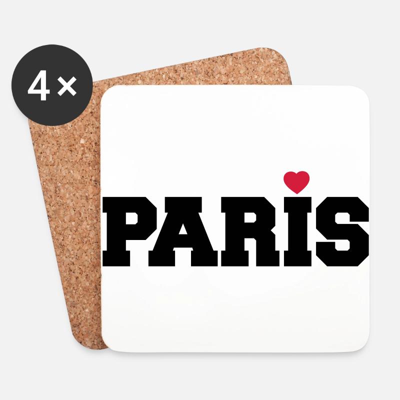 Paris Herz Frankreich Liebe Geschenk - Untersetzer (4er-Set) - Weiß