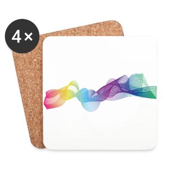 onde couleur - Dessous de verre (lot de 4) - blanc - Devant