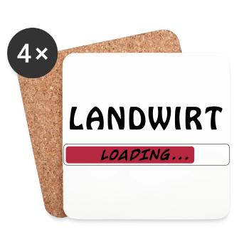 Landwirt loading - Untersetzer (4er-Set) - Weiß - Vorne