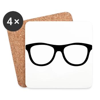 Nerd Hispter Lunettes - Lunettes - Dessous de verre (lot de 4) - blanc - Devant