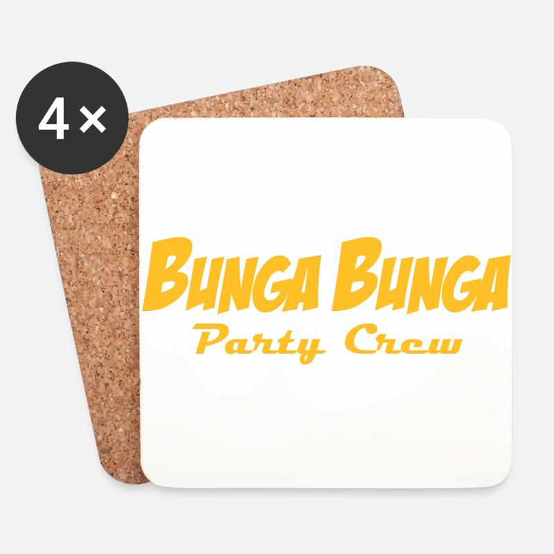 BungaBunga Party Crew - Untersetzer (4er-Set) - Weiß