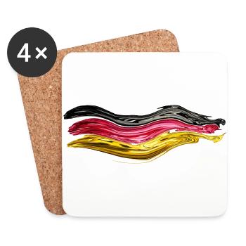 Allemagne Allemagne Drapeau Allemagne Coupe du monde de drapeau - Dessous de verre (lot de 4) - blanc - Devant