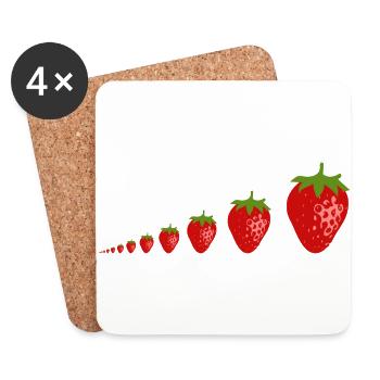 Erdbeeren - Untersetzer (4er-Set) - Weiß - Vorne