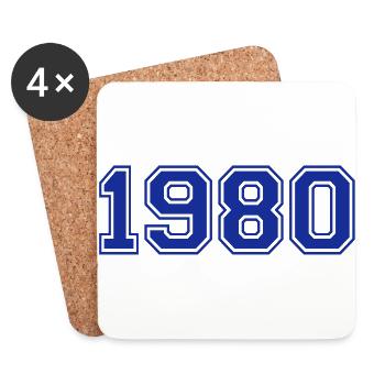 1980 - Dessous de verre (lot de 4) - blanc - Devant