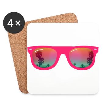 sunglasses summer - Coasters (set of 4) - white - Front