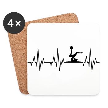 Heartbeat ECG Gymnastics Gymnastics Acrobatics Sport - Coasters (set of 4) - white - Front
