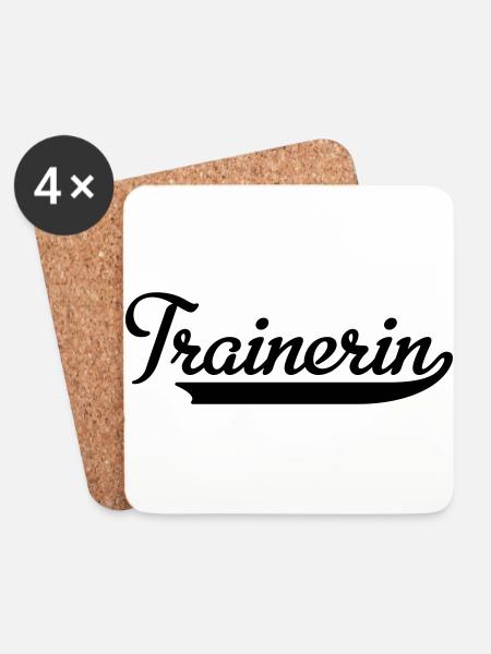 Trainerin - Untersetzer (4er-Set) - Weiß