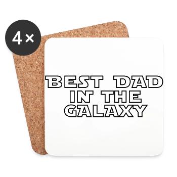 Best daddy dad in galaxy Father's Day Sci-Fi - Coasters (set of 4) - white - Front