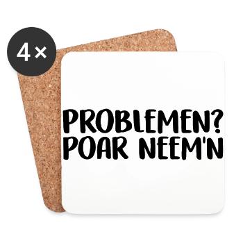 Problems? poar neemn - Coasters (set of 4) - white - Front