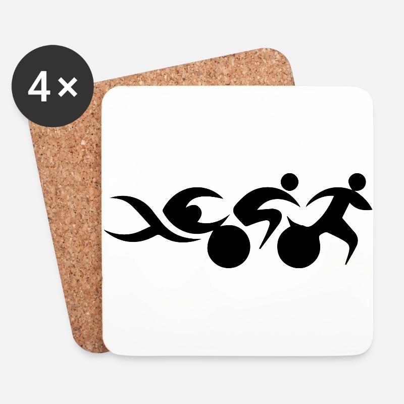 Triathlon - Untersetzer (4er-Set) - Weiß