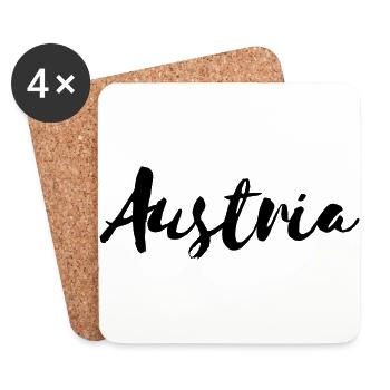 Austria Austria Typo Text Gift - Coasters (set of 4) - white - Front