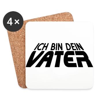 Ich bin dein VATER 3D (1c) - Untersetzer (4er-Set) - Weiß - Vorne