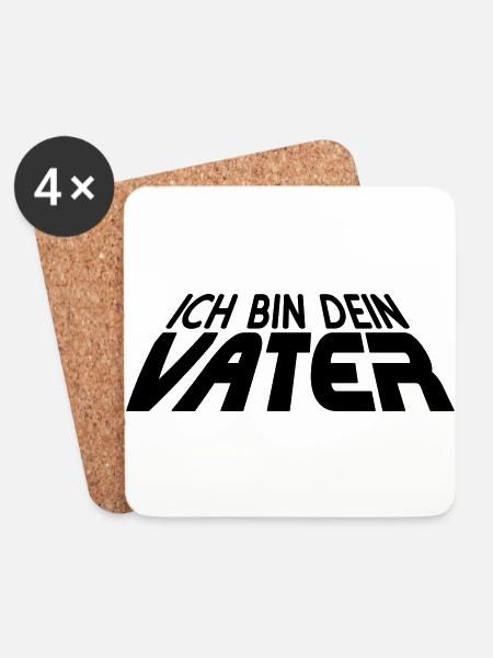 Ich bin dein VATER 3D (1c) - Untersetzer (4er-Set) - Weiß