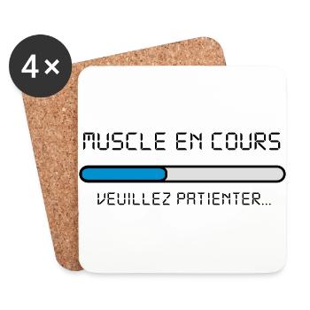 muscle_en_cours - Dessous de verre (lot de 4) - blanc - Devant